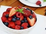 Triple Berry Fruit Salad with Vanilla Simple Syrup {Happy 4th of July!}