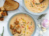 Creamy Cannellini Bean Soup with Garlic and Thyme