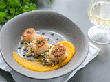 Spicy Scallops with Pumpkin Puree