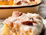 Cinnamon roll poke cake