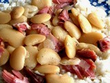 Lima beans with ham over rice