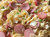 Sausage and cabbage with noodles