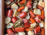 Smoked sausage and roasted vegetables