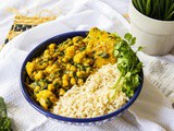 20-Minute Chickpea & Spinach Coconut Curry with Chickpea Dumplings | Vegan Recipe
