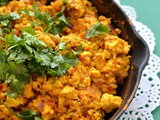 Paneer Bhurji – Scrambled Indian cottage cheese side with onion, tomato and exotic spices