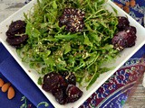 Πράσινη σαλάτα με ψητά παντζάρια κ αμύγδαλα – Green roasted beet almond salad