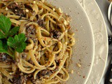 Pasta with mushroom minced meat