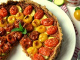 Νηστίσιμη τάρτα με ντοματίνια κ πέστο κόκκινης πιπεριάς-Vegan cherry tomato red pepper pesto tart