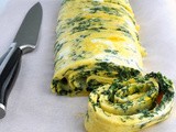 Spinach and Cheddar Rolled Omelet