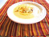 Cauliflower soup with spicy relish