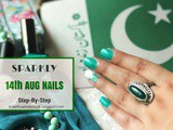 Sparkly 14th Aug Nails - Step-by-Step