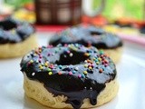 Eggless Baked Donuts (Doughnuts) Recipe with Chocolate Glaze