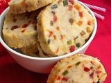 Eggless Slice n Bake Cookies / Eggless Tutti Frutti Cookies (Vegan)