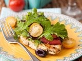 Chicken Paillards w/ Tomato-Olive Salad