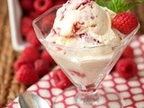 Raspberry-White Chocolate Ice Cream