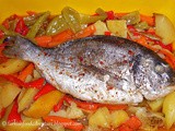 Oven Baked Fish with Vegetables - Sebzeli Fırında Balık