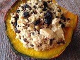 Brown Rice Medley, Blueberry and Chicken Stuffed Squash