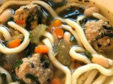 Chicken Noodle Soup With Turkey Meatballs
