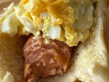 Egg Salad Topped Hot Dogs