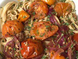Roasted Tomatoes with Soybean Spaghetti