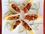 Pepper and Fig Salsa on Endive Spears