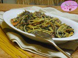 Pasta con Spinaci, Funghi e Carne Trita