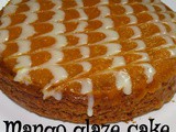 Eggless mango glaze cake in pressure cooker