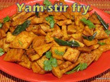 Yam Stir fry i Suvarnagadde Palya i Elephant yam stir fry