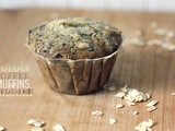 Banana coffee muffins with cacao nibs and oatmeal