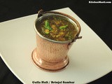 Gulla Huli / Brinjal (eggplant) Sambar Type - 1 Udupi Style Recipe