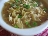 Vegetarian Chicken Noodle Soup with Wheat Protein