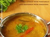 Sambar - with drumstick and brinjal - step by step