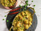 Cauliflower Green Peas Poricha Kootu | Poricha Kootu Recipe