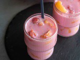 Rose Milk Melon Hwachae (Korean-Inspired Melon Punch | Fruit Bowl)