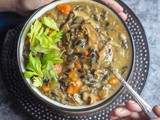 Vegan Mushroom and Wild Rice Soup | Instant Pot Wild Rice Soup