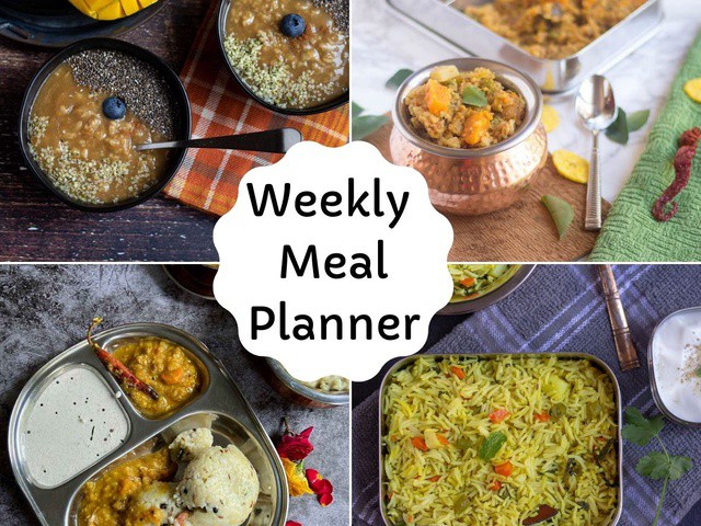 Indian Vegetarian Meal Plan  Weekly Meal Planner - Vidhya's Vegetarian  Kitchen