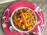Channa pulao - open pot method i pulao recipes i lunch box recipes