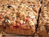 Peanut Butter and Strawberry Jam Oatmeal Square