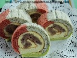 Rainbow Swiss Roll with Natural Colouring/ Chiffon Cake Method