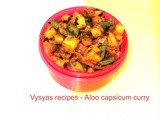 Potato Capsicum Curry - Potato Capsicum Stir fry - aloo capsicum ki sabzi