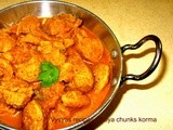 Soya chunks kurma - Soya chunks korma - side dish for Chapathi roti dosa