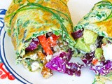 Omelet wraps with nori sheets and crunchy vegetables - Ρολά ομελέτας με φύλλα nori γεμιστά με λαχανικά