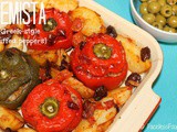 Gemista; Greek-Style Stuffed Peppers with Potatoes