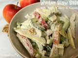Winter Slaw Salad with Apple, Celery & Cucumber