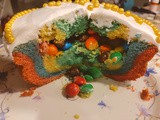 Rainbow cake with surprise inside
