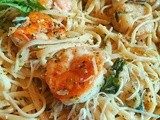 Garlic and Oil Shrimp Linguine