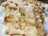 Pecan Cake with Fluffy Frosting