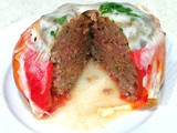 Roasted Stuffed Tomatoes with Meatball and Melted Provolone