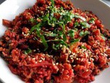 Red quinoa and bulgur with beetroot, fennel and Swiss chard