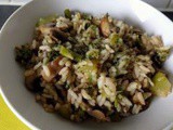Risotto with courgette, mushroom and broccoli